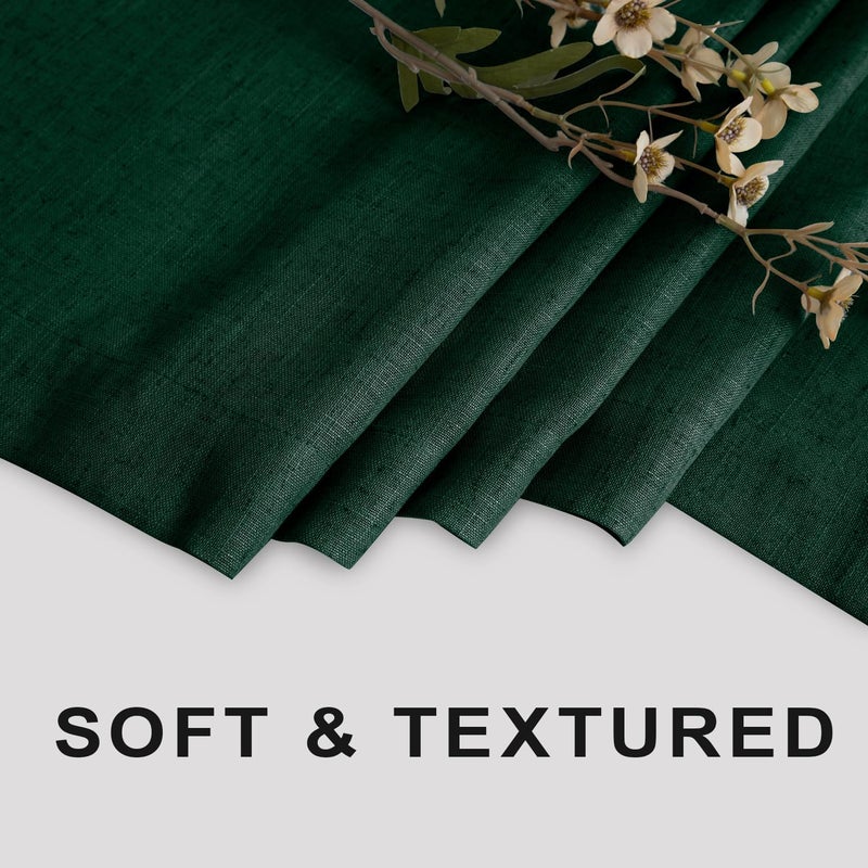 KOUFALL Dark Green Waterproof Linen Fabric Shower Curtain for Bathroom 48x72 Inches Long - Image 5